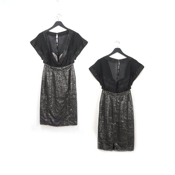 PROENZA SCHOULER Y2K Vintage Runway Silver Dress S - Picture 1 of 8